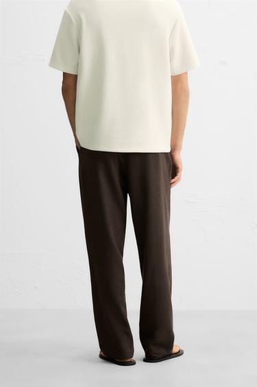 PANTALON FLUIDE À PLIS - Marron de Zara - Image 2