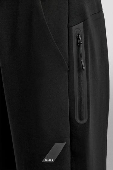 Zara TECHNICAL ZIP PANTS - Black