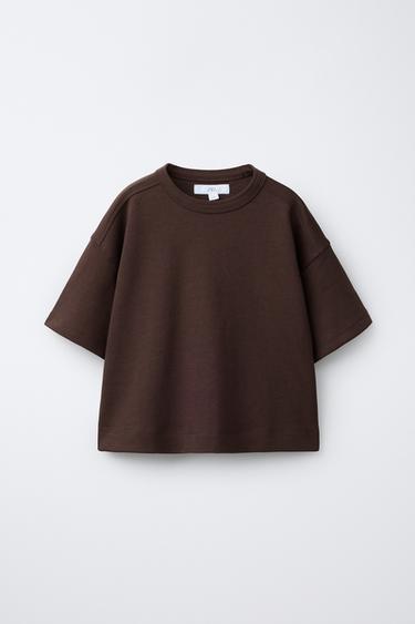 CAMISETA INTERLOCK LISA - Marrón de Zara - Imagen 0