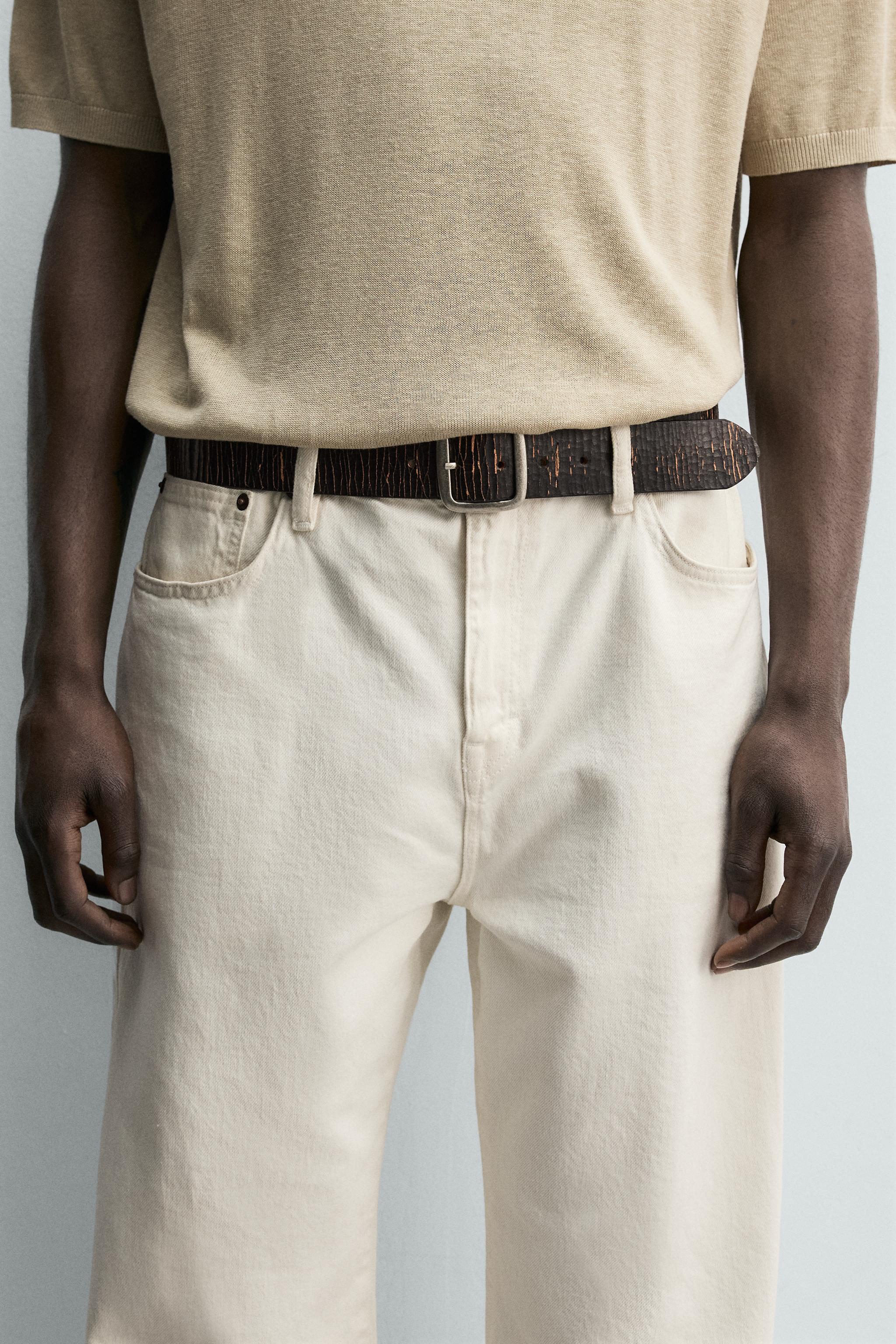 CEINTURE LARGE EN CUIR CRAQUELÉ