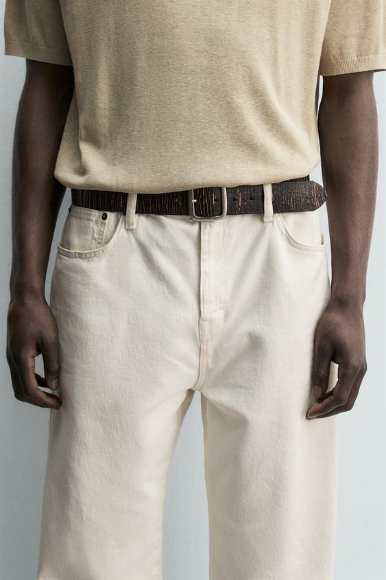 CRACKLED LEATHER WIDE BELT from Zara - $79.90