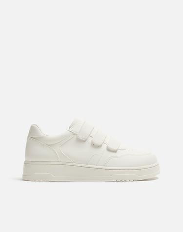 TÊNIS COM TIRAS - Branco-osso da Zara
