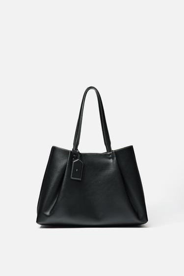 Zara CLIP TOTE BAG - Black