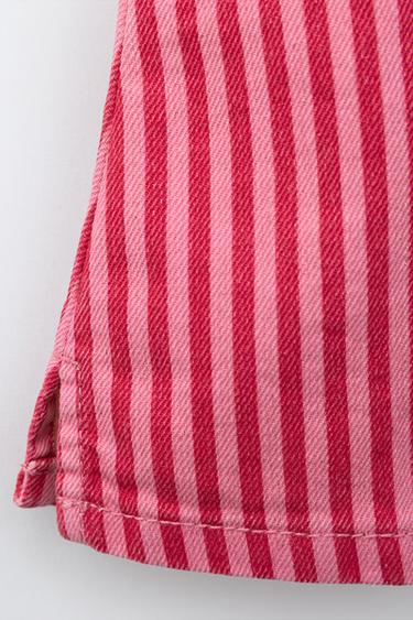 ROBE EN SERGÉ À RAYURES - Rose de Zara - Image 3
