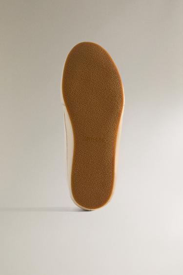 LEATHER SNEAKERS - Beige by Zara - Image 4