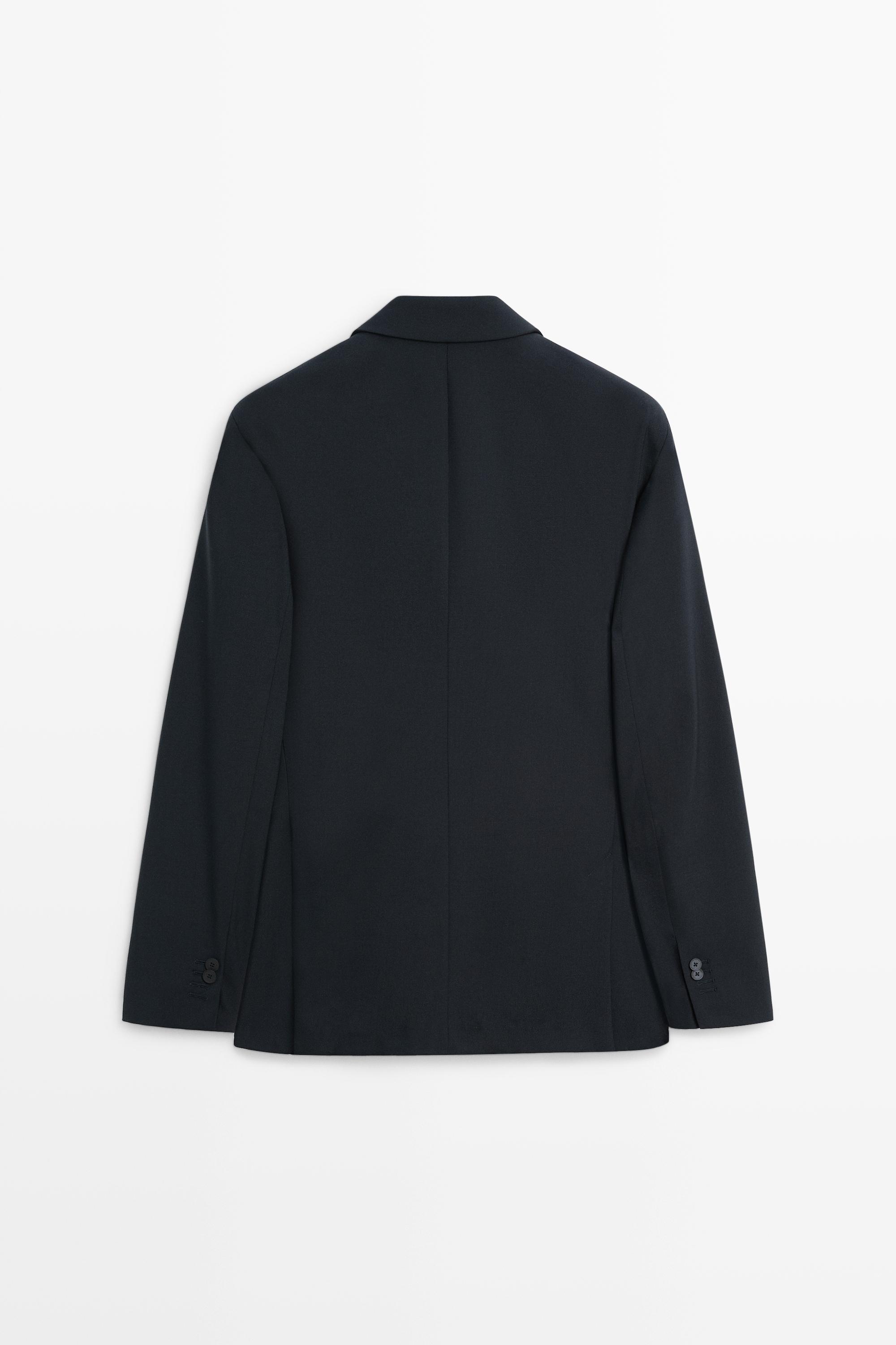 Wool blend suit blazer