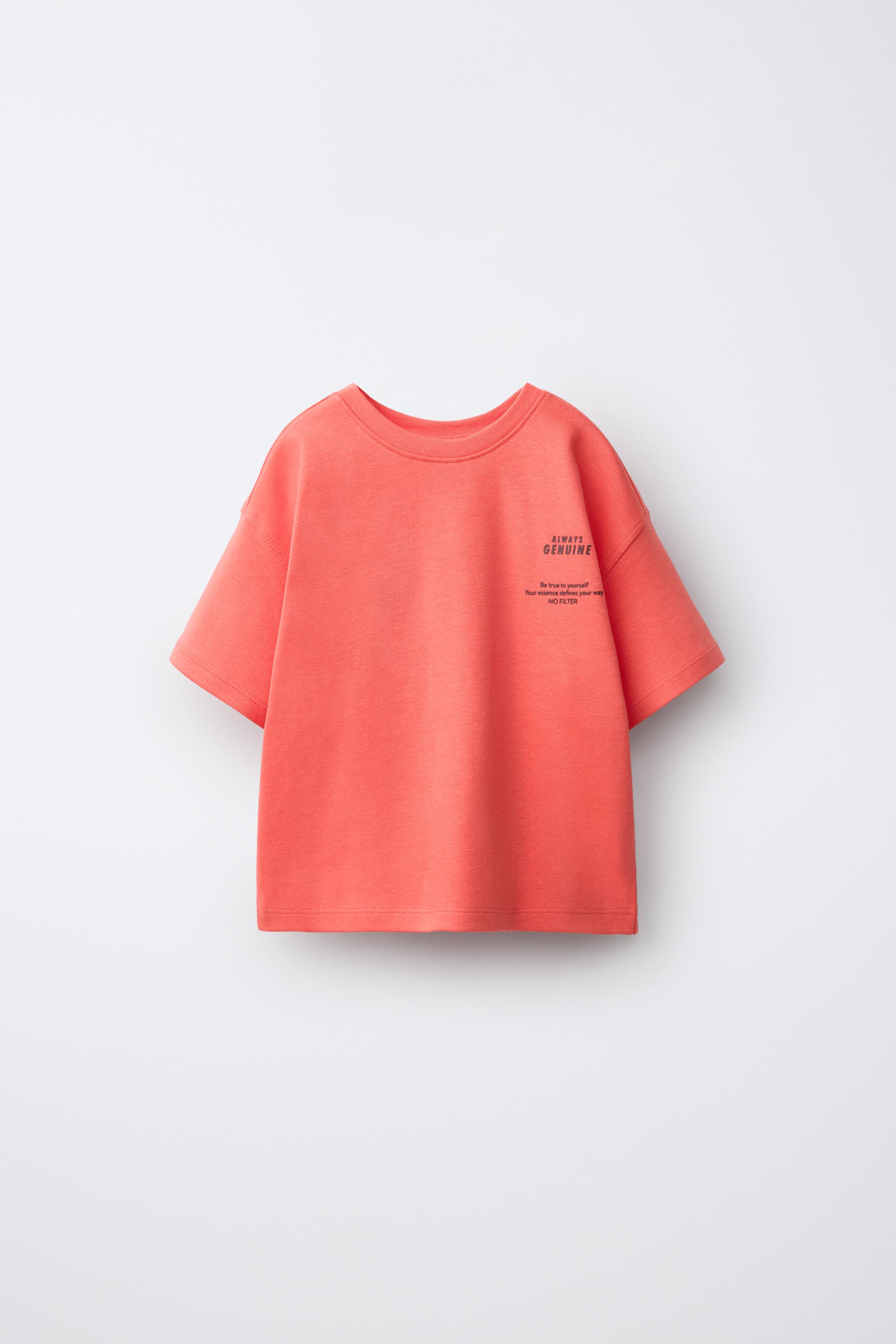 INTERLOCK PRINTED T-SHIRT — Coral pink