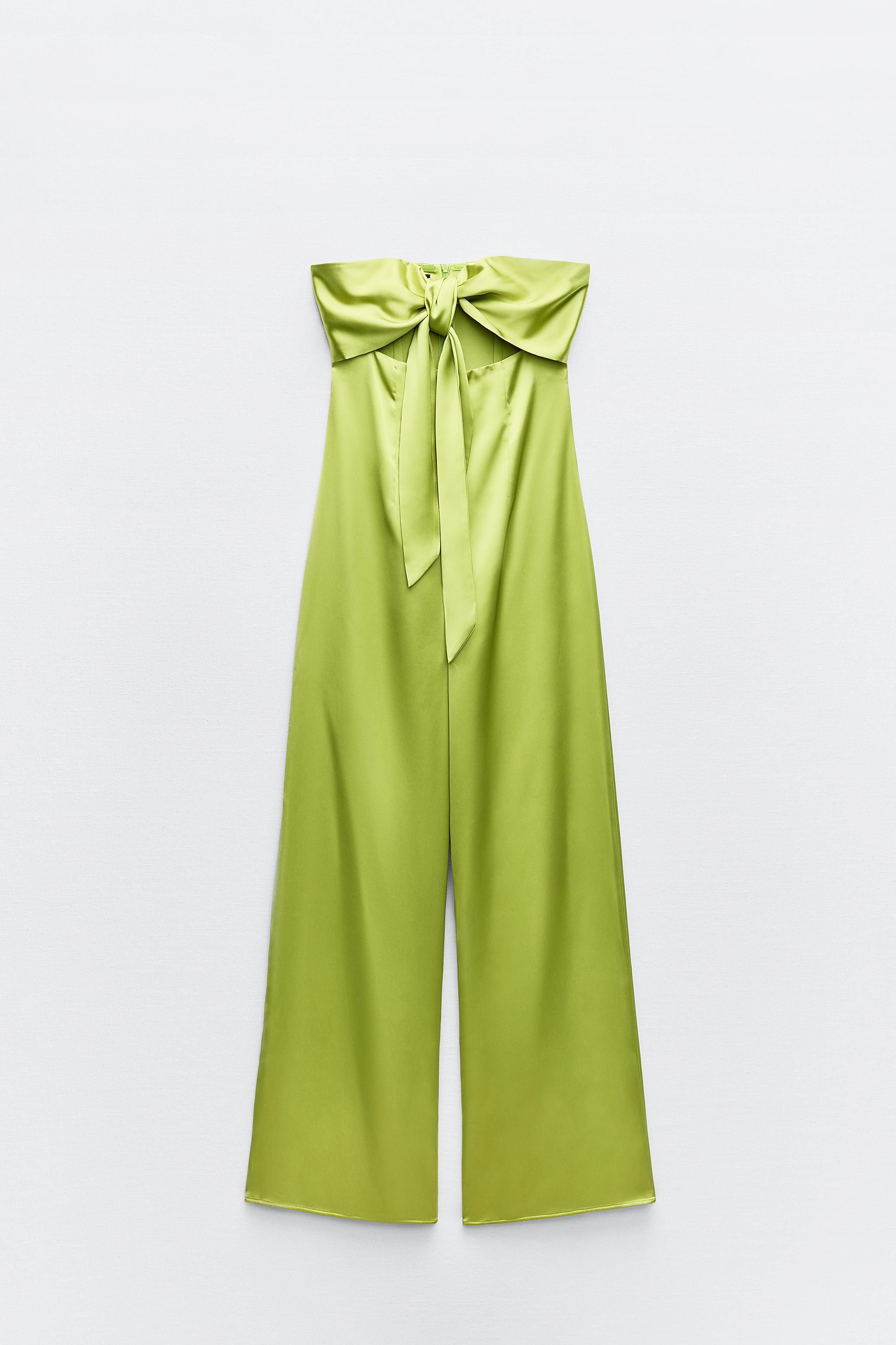 GATHERED WAIST SATIN EFFECT JUMPSUIT - Fuchsia | ZARA United States