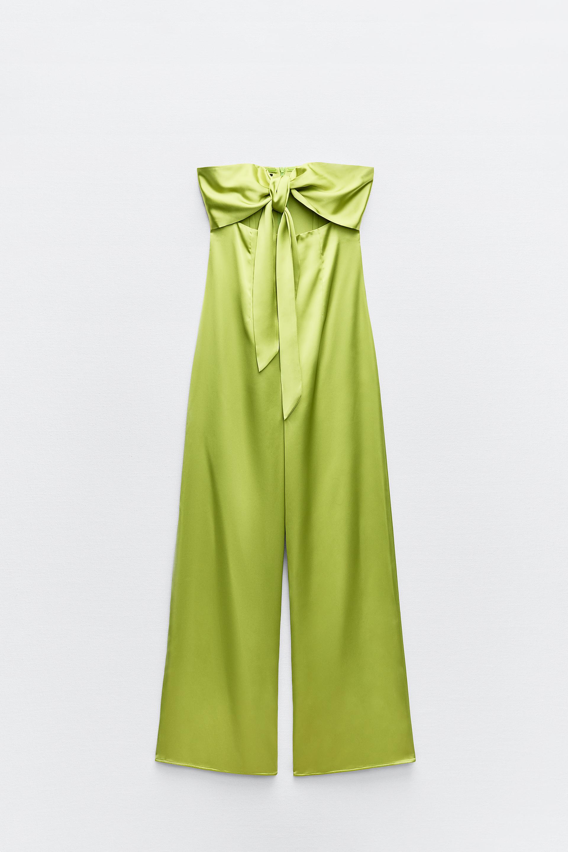 SATIN CUT-OUT JUMPSUIT WITH TIE