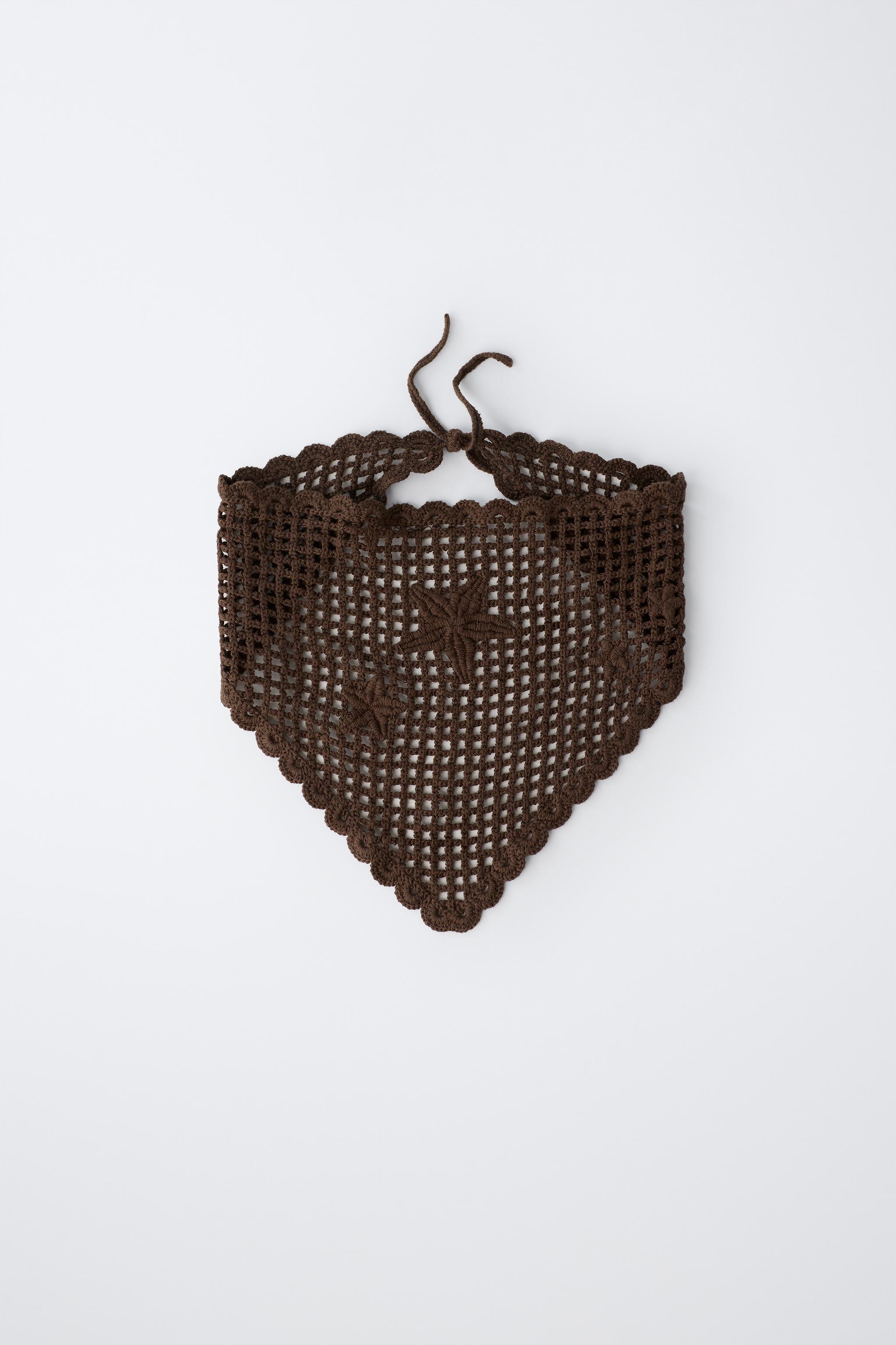 STAR CROCHET HEADBAND — Brown
