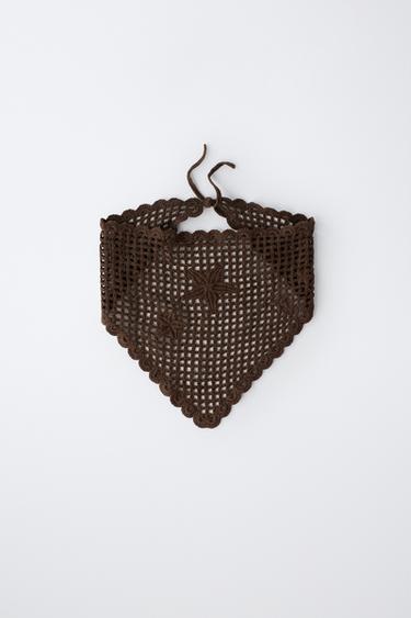 BANDEAU CROCHET ÉTOILES - Marron de Zara