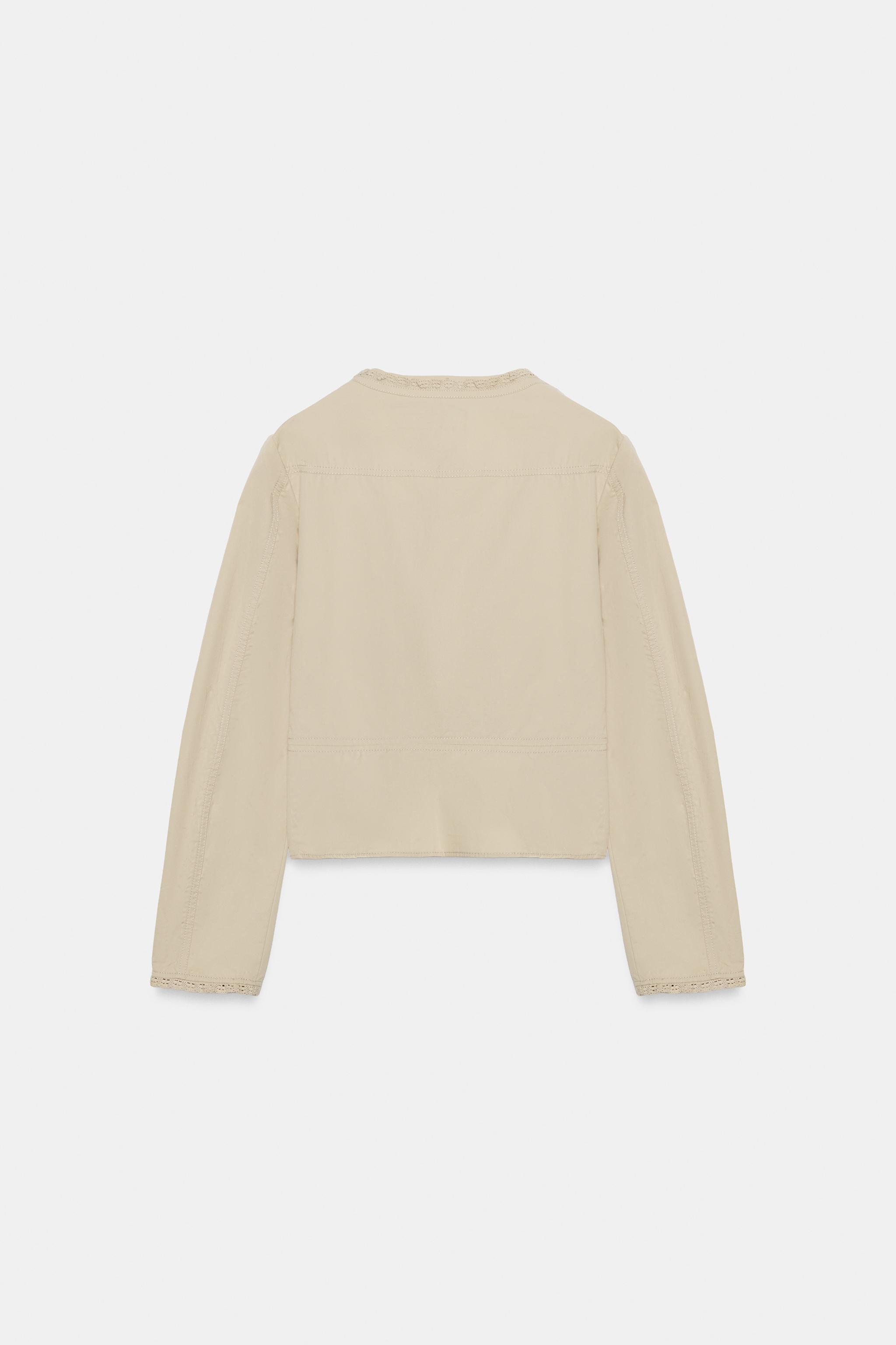 COMBINATION LACE BUTTON JACKET - Beige | ZARA United States