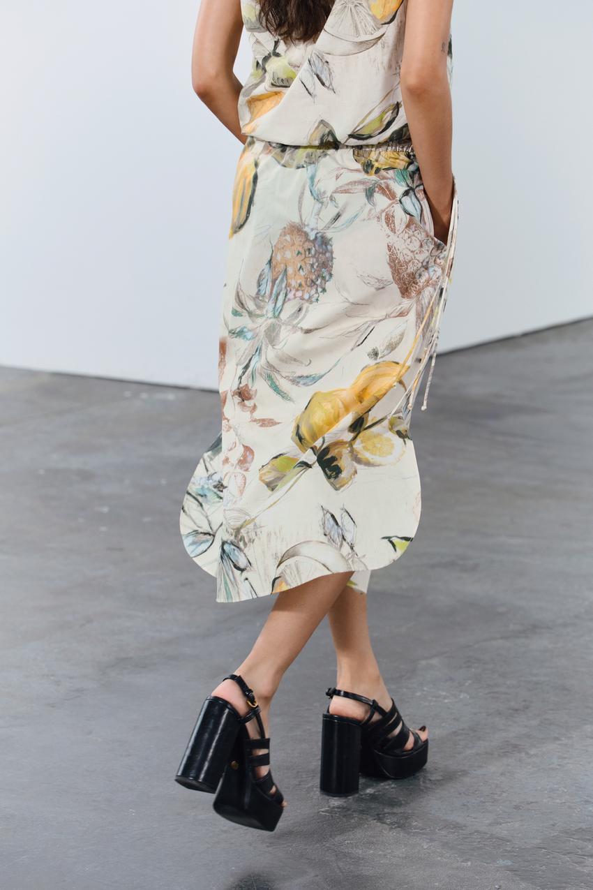 ZW COLLECTION プリント ミディスカート - マルチカラ― | ZARA Japan  