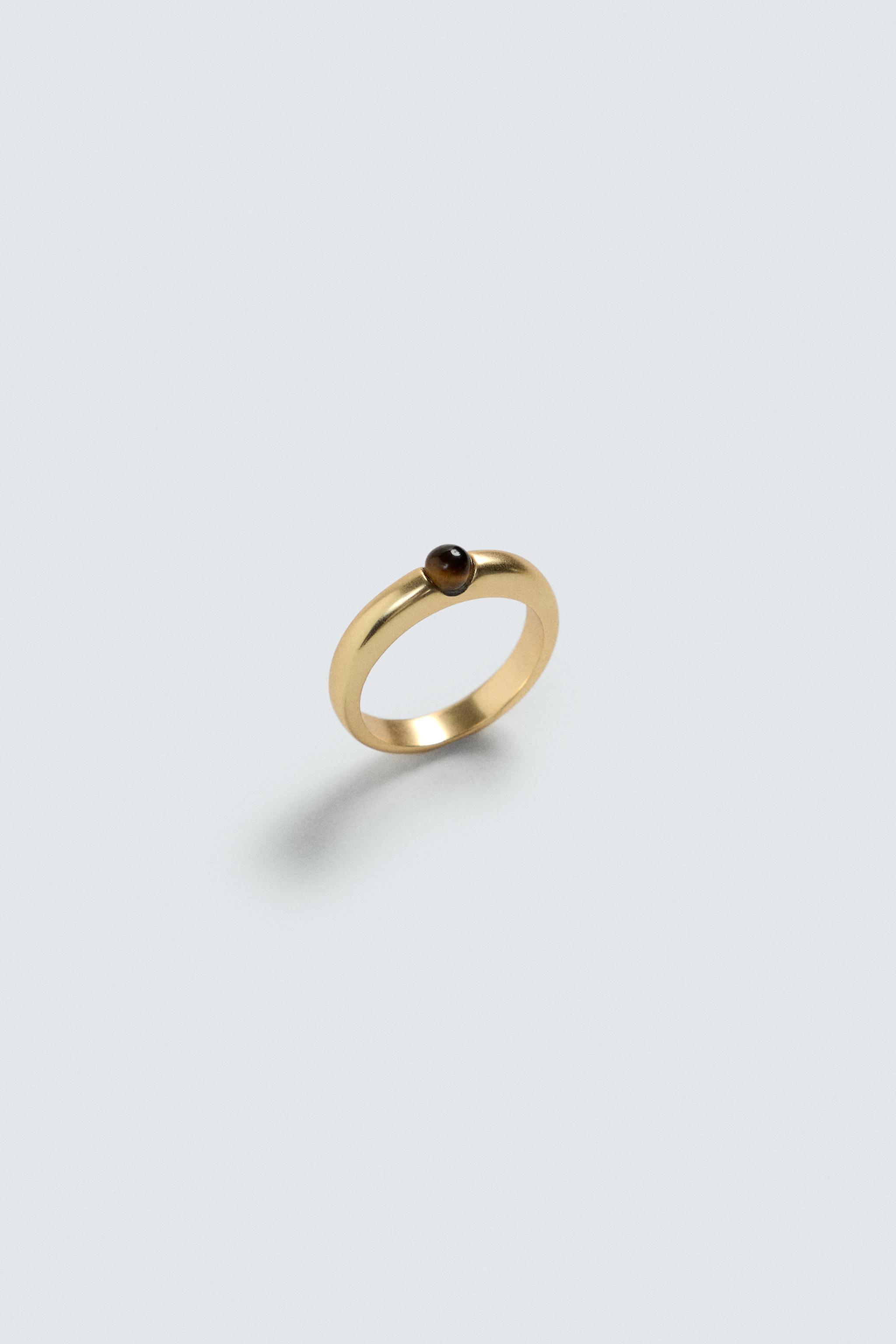 BAGUE MÉTALLIQUE PIERRE
