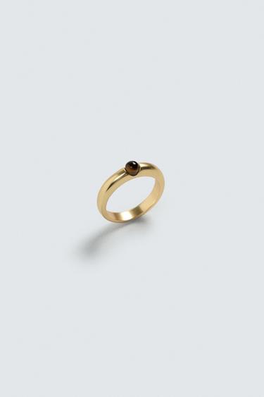 BAGUE MÉTALLIQUE À PIERRE - Or de Zara - Image 1