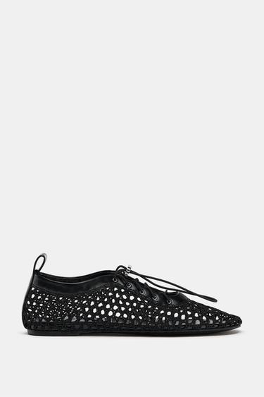 MESH FLAT SHOES - Black by Zara - Image 0