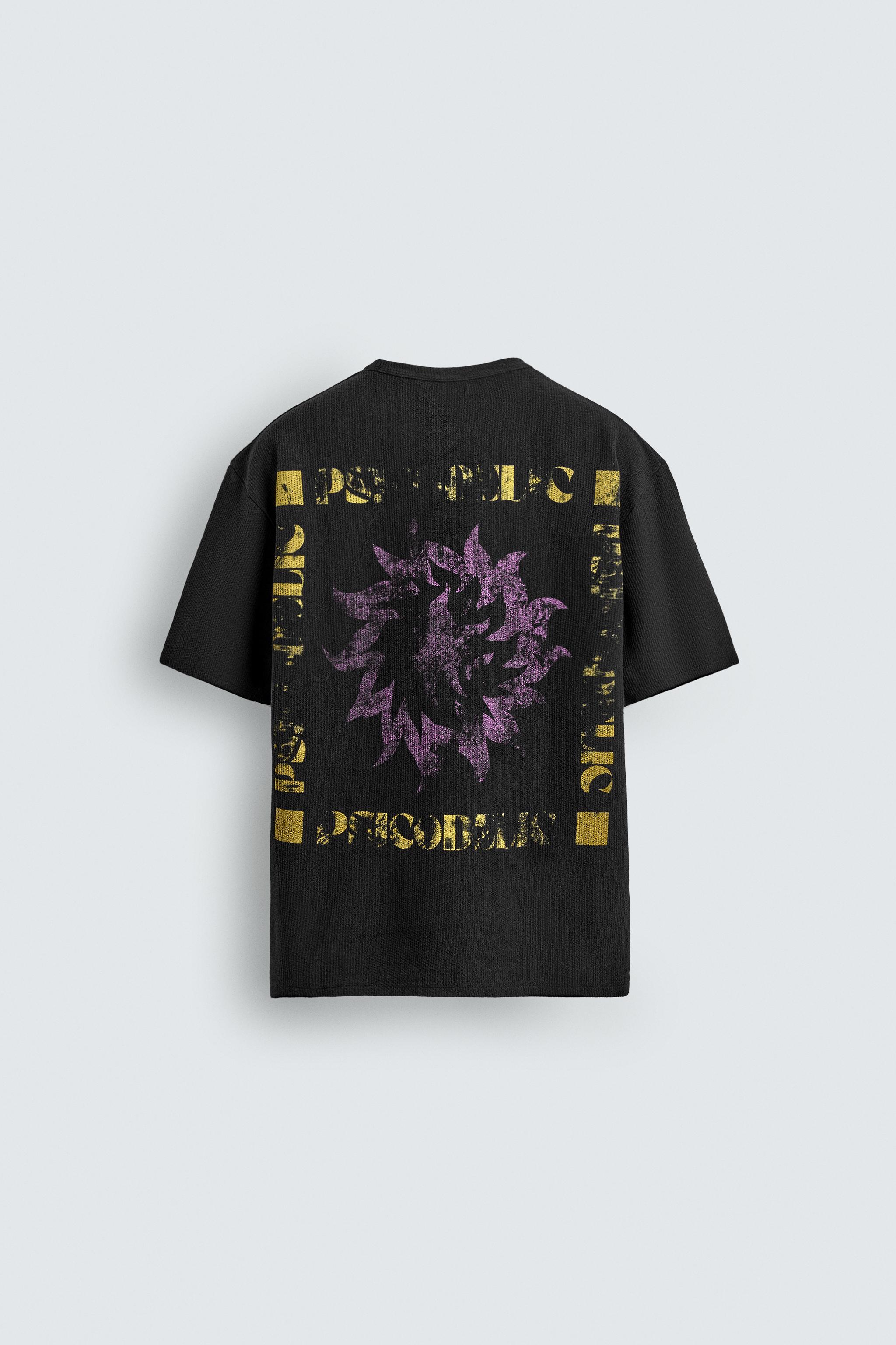 WASHED KNIT PRINTED T-SHIRT