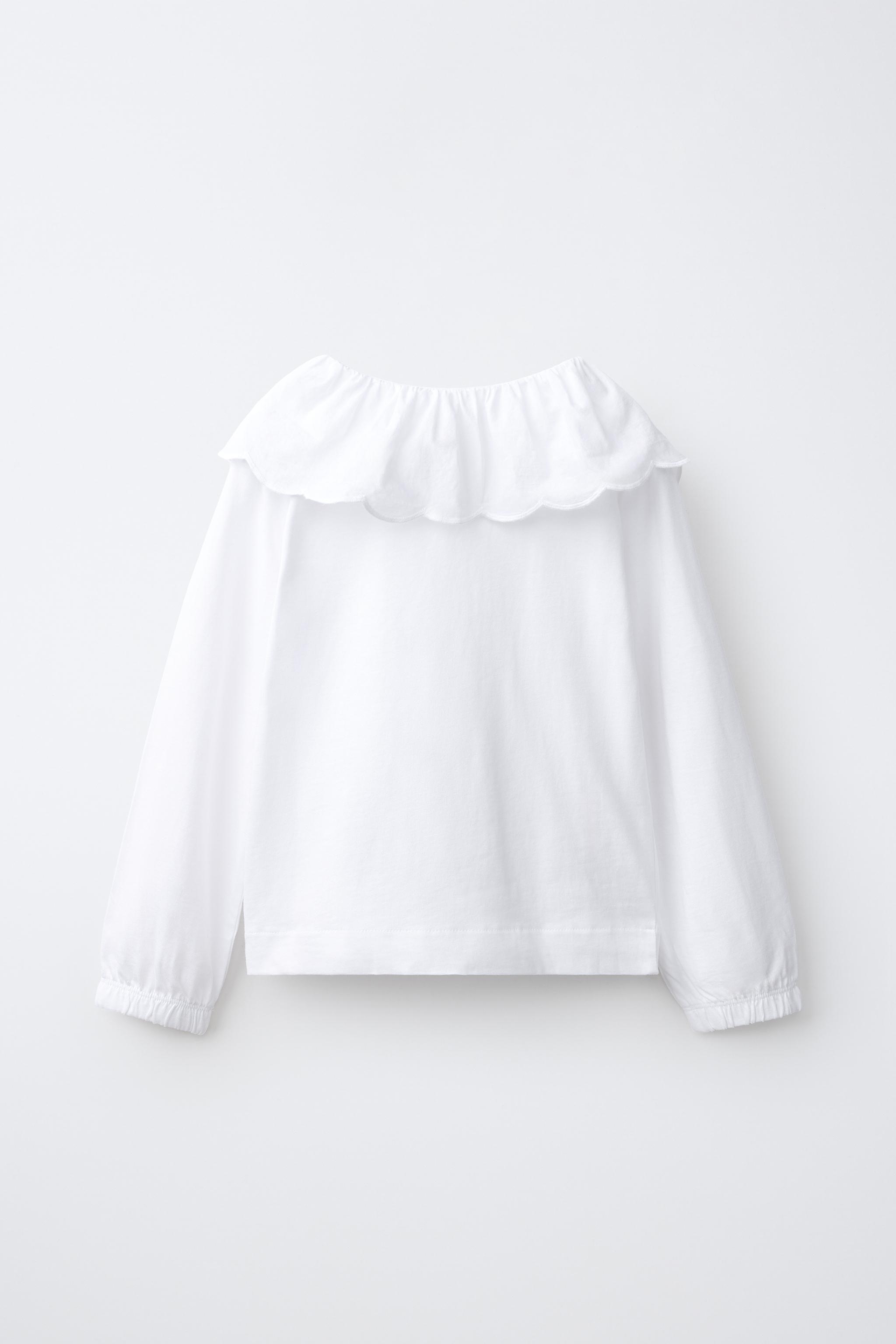 Детские топы Zara ROMANTIC RUFFLED COLLAR TOP — фото 3