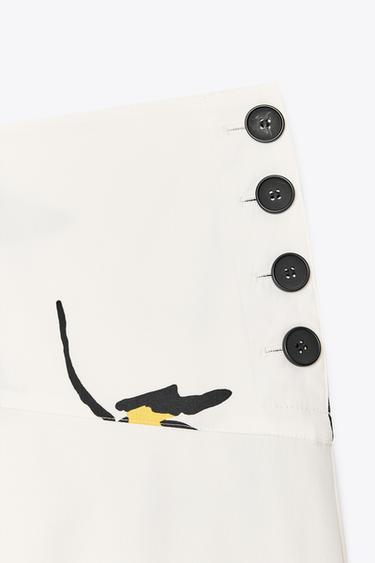 ZW COLLECTION PRINTED MIDI SKIRT - Black / White by Zara - Image 7
