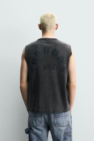 WASHED PRINT KNIT TANK TOP - Black by Zara - Image 2