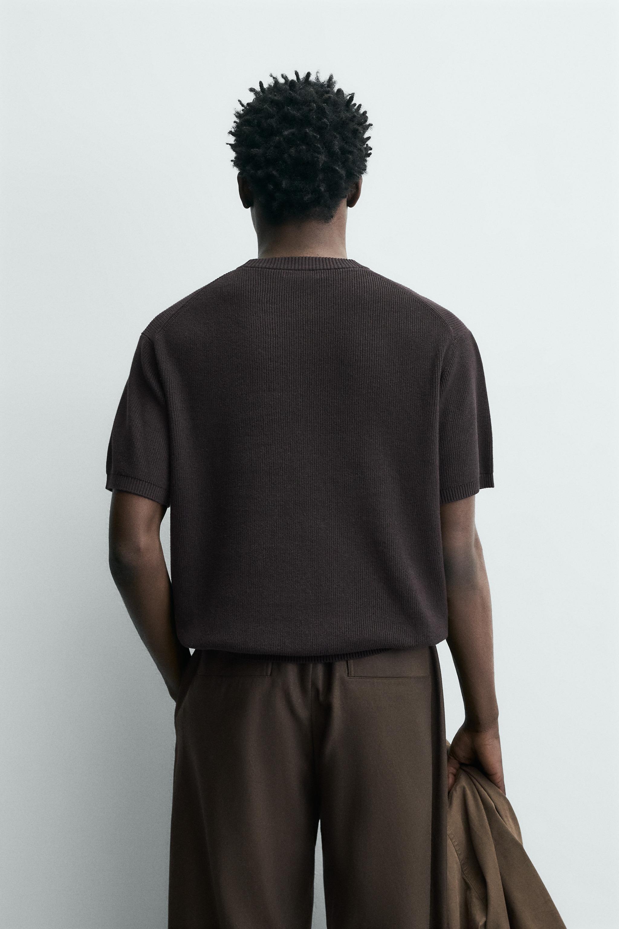 PURL KNIT T-SHIRT - Oyster-white | ZARA Turkey