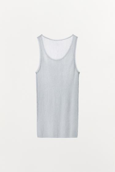 METALLIC THREAD TOP - Silver by Zara - Image 3
