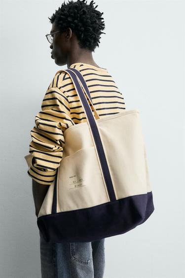 SAC SHOPPER STRUCTURE CONTRASTE - Écru de Zara - Image 1