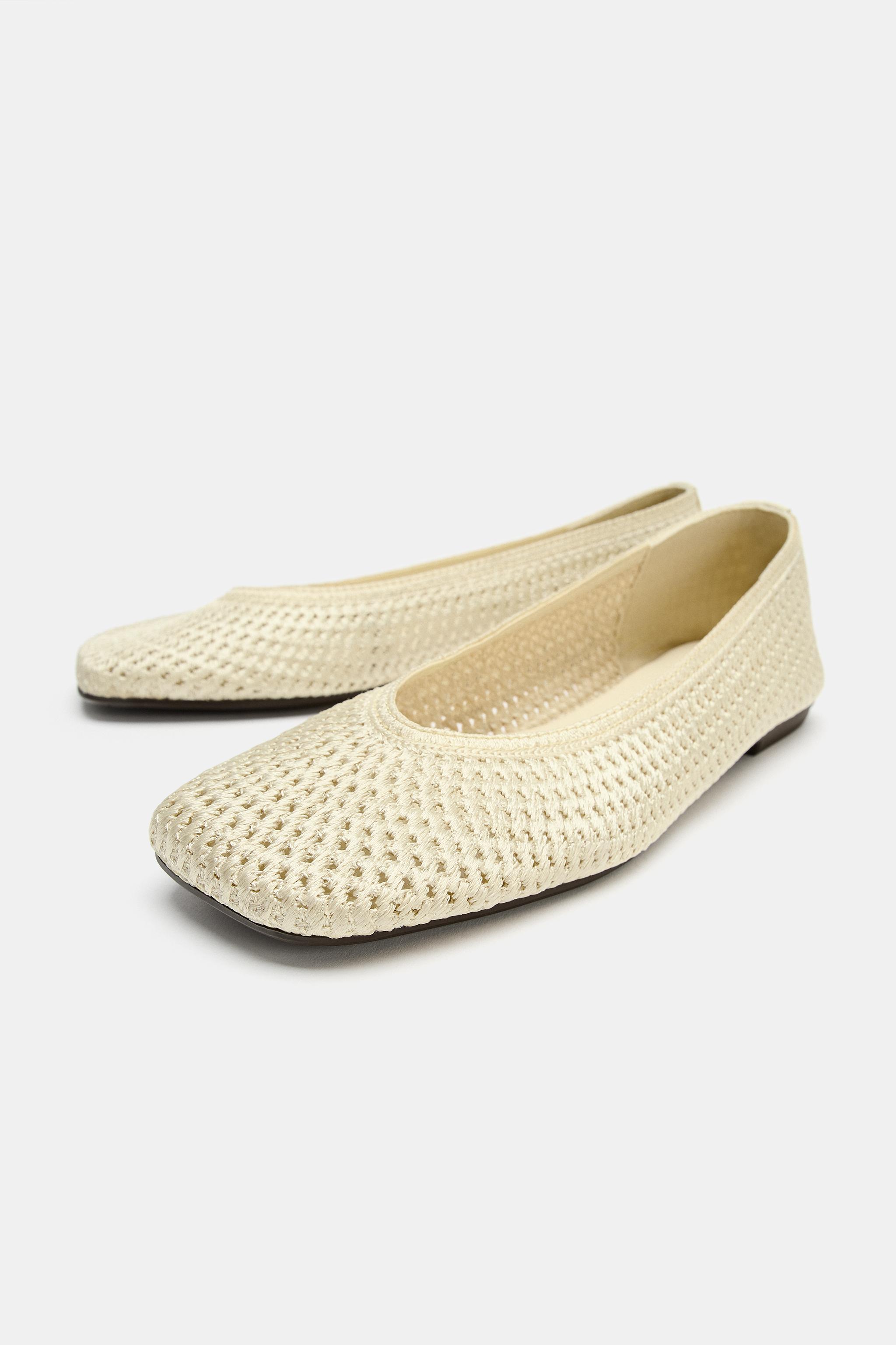 Обувь Zara BRAIDED EFFECT BALLET FLATS — фото 5