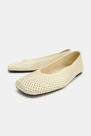 BALLERINES EFFET TRESSÉ - Jaune clair de Zara - Image 4