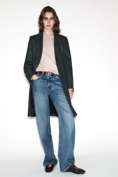 Zara SOFT SHOULDER PAD COAT - Gray marl