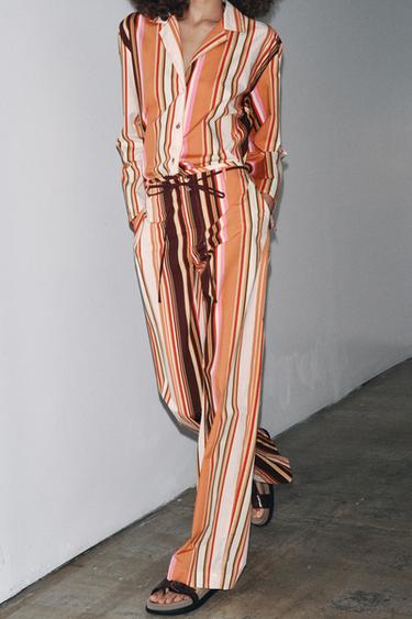 STRIPED FLARE TROUSERS ZW COLLECTION - Multicoloured by Zara - Image 1