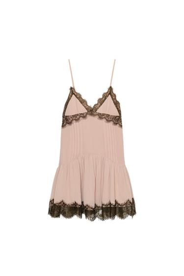 SHORT DRESS WITH CONTRAST LACE - 758 by Zara