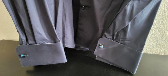 TEXTURED WEAVE SHIRT WITH FRENCH CUFFS - Image 3