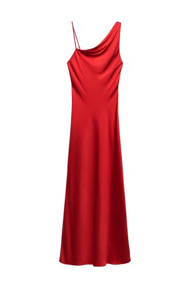 SATIN EFFECT MIDI DRESS ZW COLLECTION