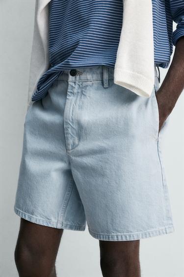 SHORT CHINO EN JEAN - Bleu clair de Zara - Image 4