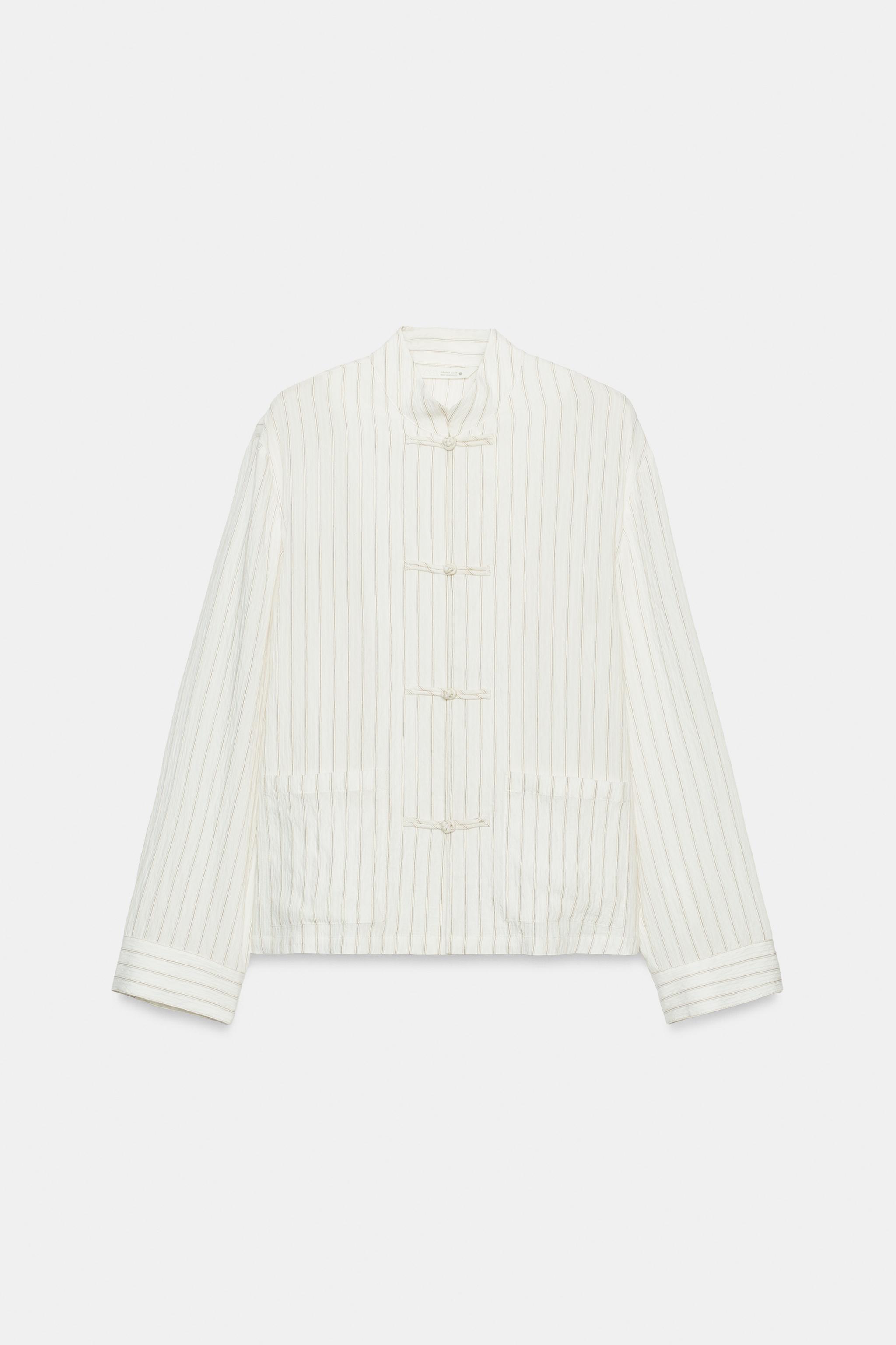 ZW COLLECTION STRIPED FIREMAN CLASP SHIRT