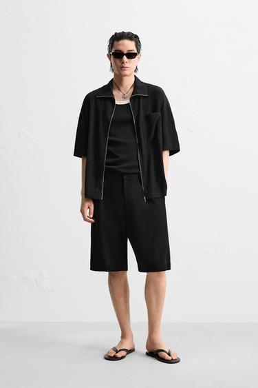 CRINKLED-EFFECT FLOWING SHIRT - Black by Zara