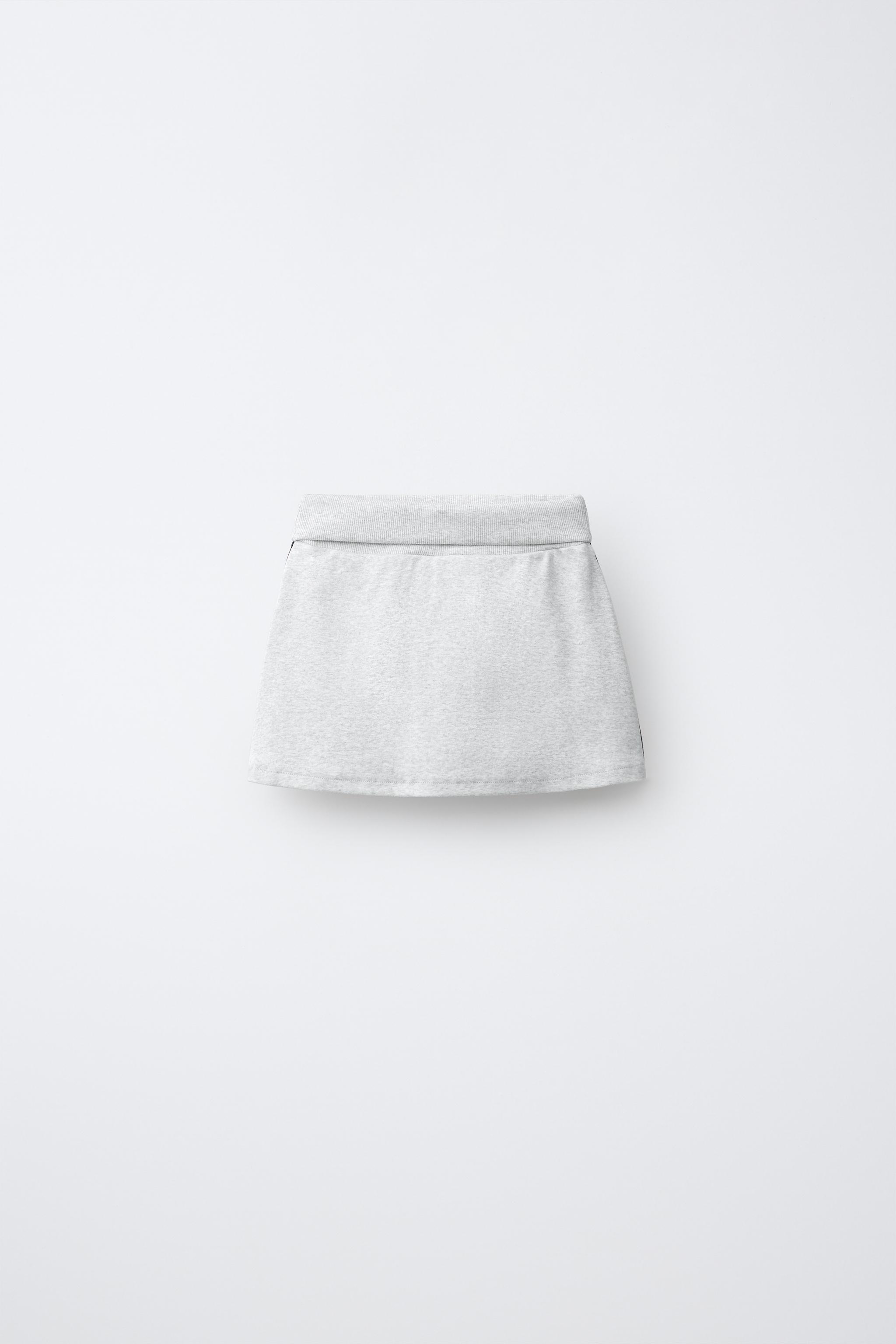 SIDE STRIPE BERMUDA SKORT — Grey marl