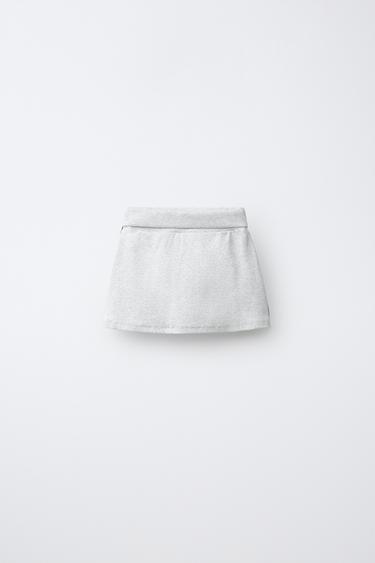 SIDE STRIPE BERMUDA SKORT — Grey marl 2