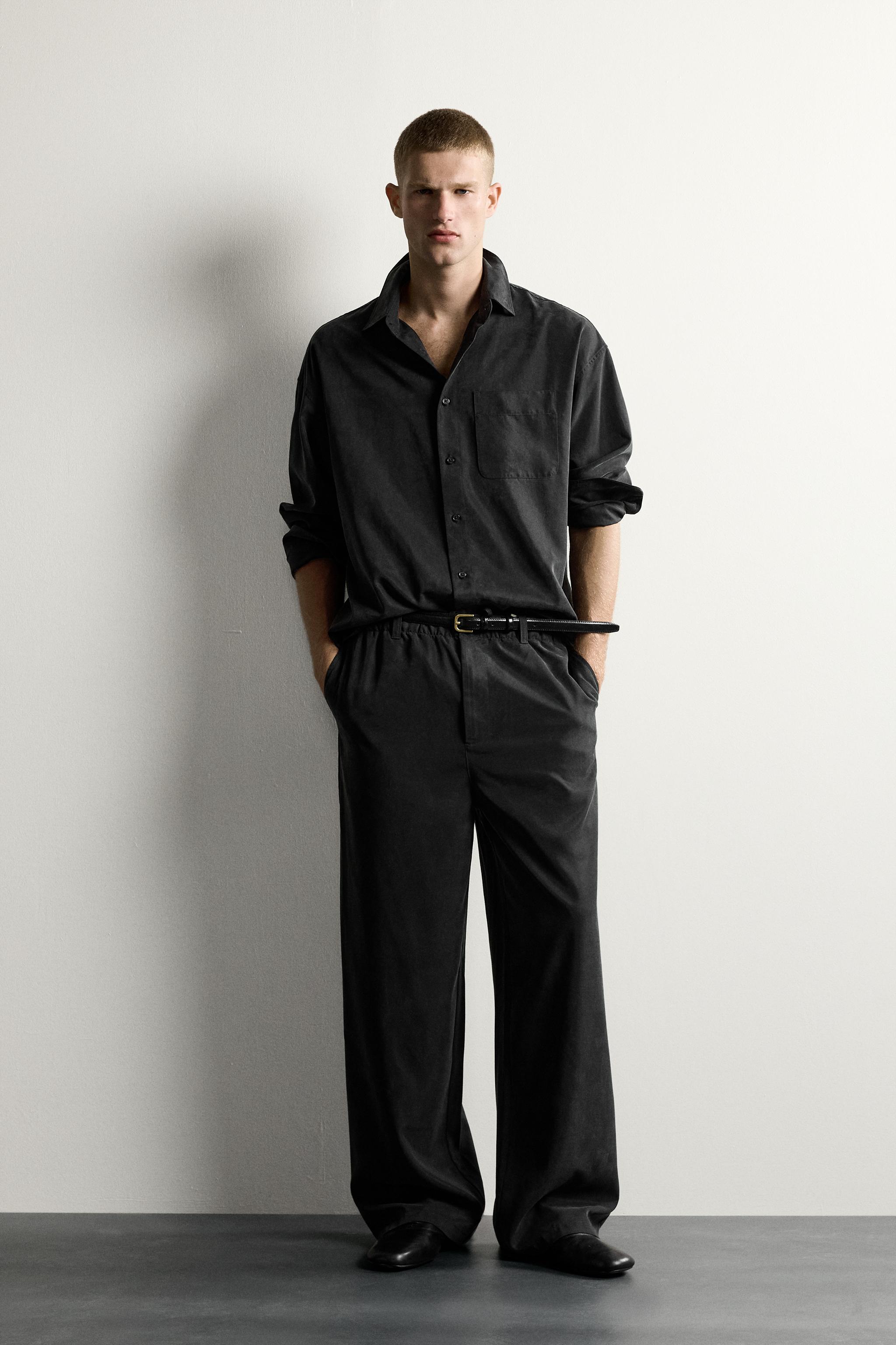 Zara RELAXED FIT DÖKÜMLÜ PANTOLON