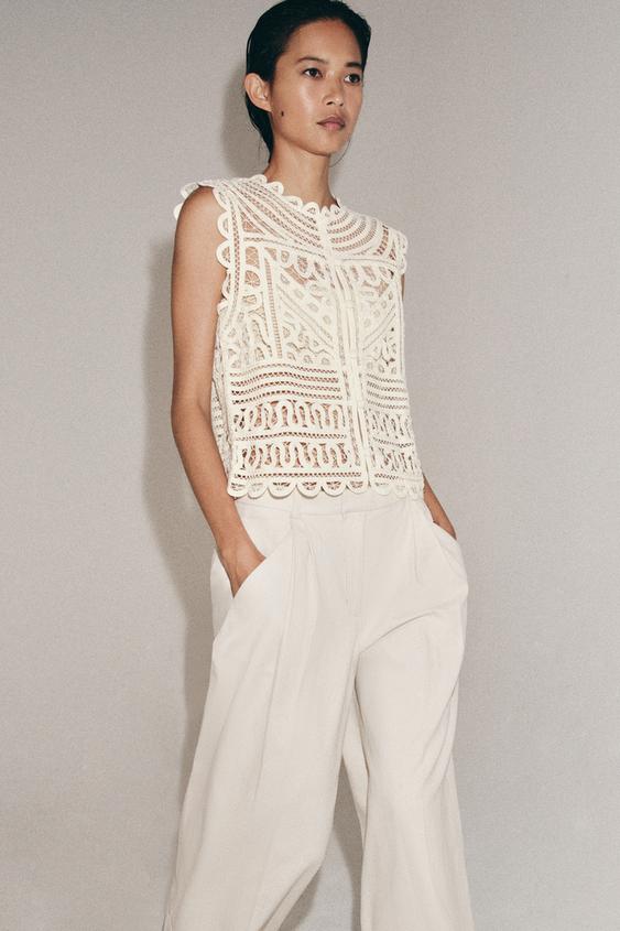 Zara — ZW COLLECTION CROCHET BLOUSE