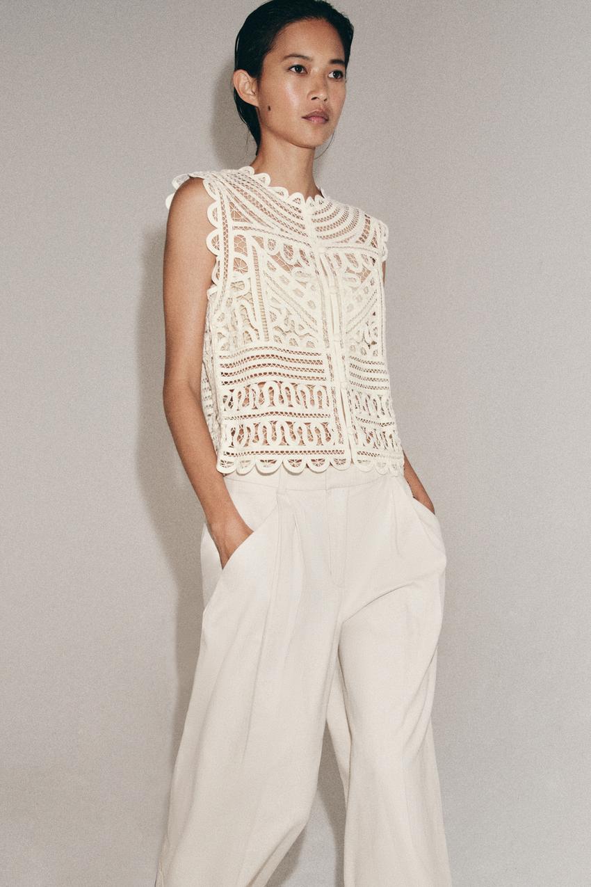 ZARA ZW COLLECTION CROCHET BLOUSE