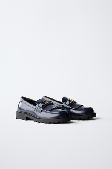 FRINGED LOAFERS - Blue by Zara