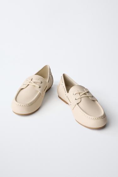 LACE-UP DECK SHOES - Beige by Zara - Image 2