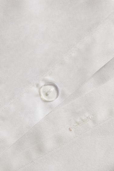 SATEEN DUVET COVER WITH SILK BORDER (300 THREAD COUNT) - Oyster-white by Zara