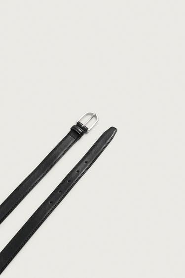 CEINTURE CINTRÉE EN CUIR - Noir de Zara - Image 3
