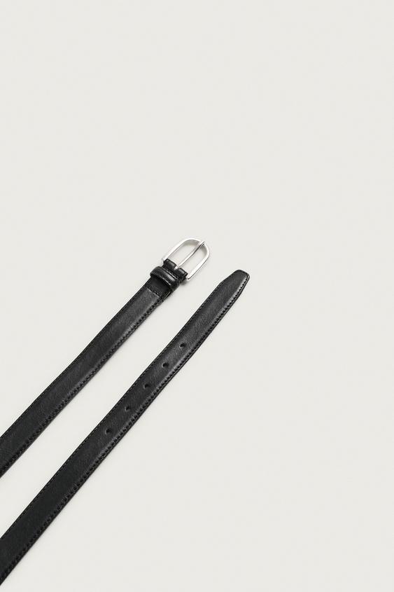 CEINTURE CINTRÉE EN CUIR - Noir de Zara - Image 3
