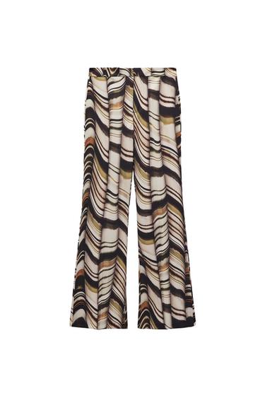 PRINTED FLARED PANTS