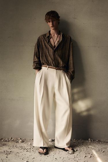 FLOWING CHECK SHIRT - Khaki by Zara