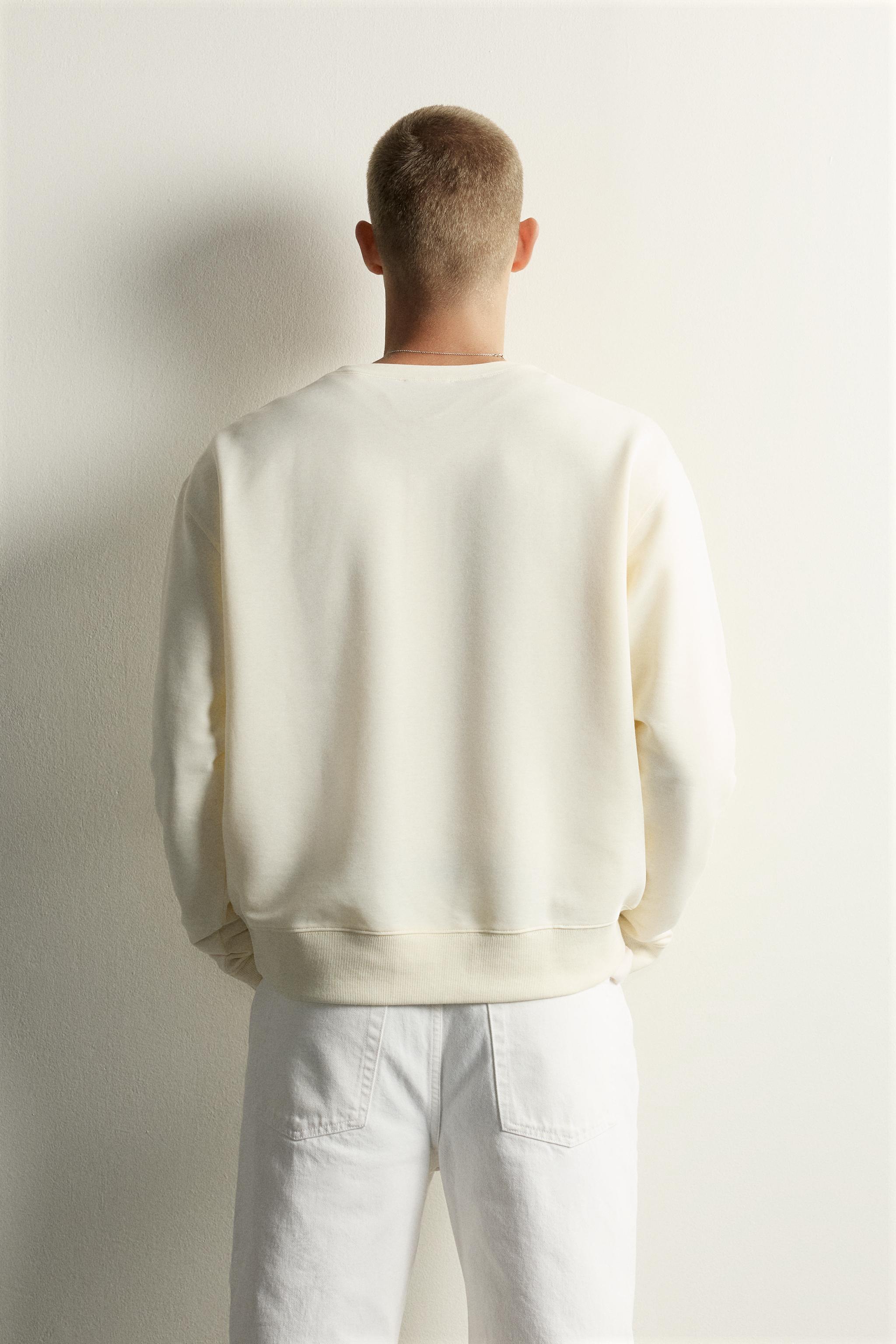 Zara RELAXED FIT DÜĞMELİ YAKA SWEATSHIRT görsel 3